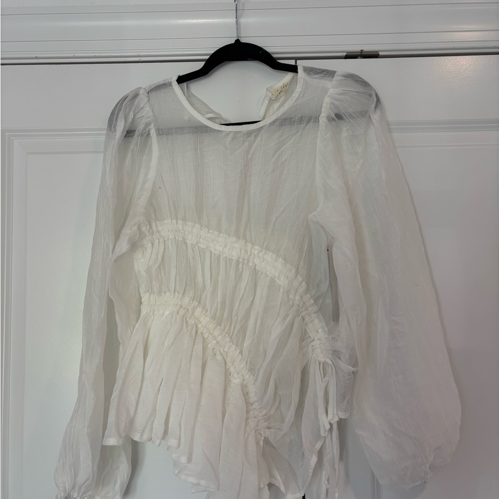 Elegant White Sheer Women's Top